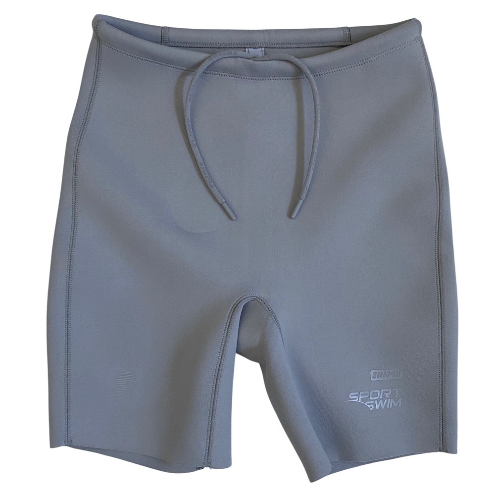 SKIMS Sport Swim Mid‎ Thigh Short Chrome Gray SW-MWS-0053 XS NWT
